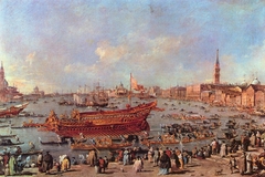 The Doge on the Bucintoro near the Riva di Sant'Elena by Francesco Guardi