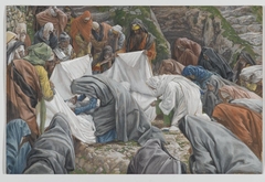 The Holy Virgin Kisses the Face of Jesus Before He is Enshrouded on the Anointing Stone by James Tissot