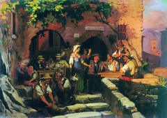 The Italian Tavern by Fyodor Bronnikov