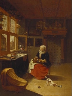 The Lace Maker by Pieter Cornelisz van Slingelandt