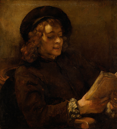 Titus Reading (study in direct and reflected light) by Rembrandt