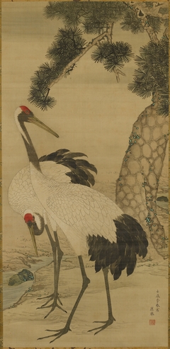 Two Cranes and a Pine Tree by Maruyama Ōkyo