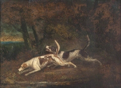 Two Foxhounds by Anonymous