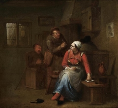 Two Peasants and a Woman in an Inn by Egbert van Heemskerk