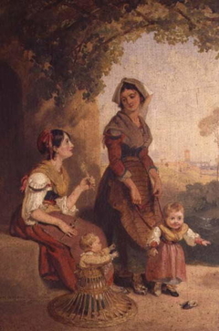 Two Roman ladies and their children by Penry Williams