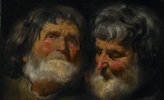 Two Studies of the Head of an Old Man by Jacob Jordaens