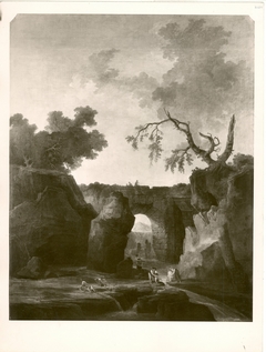 Übergang mit Wasserfall by Hubert Robert