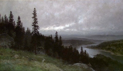 Utsikt over dalføre by Ludvig Skramstad