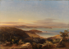 Vaucluse from New South Head Road, looking down onto Vaucluse House, Sydney by Conrad Martens