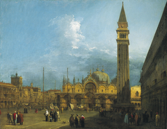 Venice: Piazza San Marco with the Basilica and Campanile by Canaletto