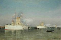 Vlootrevue op het Hollands Diep, 15 september 1898 by Cornelis Christiaan Dommersen