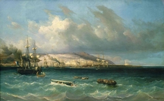 Vue du port et de la ville d'Alger by Barthélemy Lauvergne