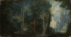 Woodland Scenery with Hermitage by Pieter Stevens