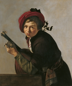 Young Man Playing a Theorbo by Jan Gerritsz van Bronckhorst