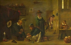 A Doctor tending a Patient's Foot in his Surgery by Anonymous