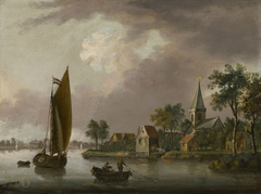 A River Landscape in Holland by Francis Swaine