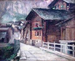 A street in Loêche les Bains by Antônio Parreiras