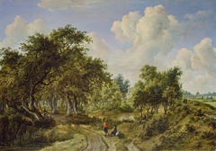 A Wooded Landscape by Meindert Hobbema