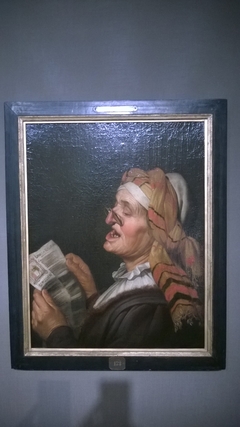 An old woman singing by Gerard van Honthorst