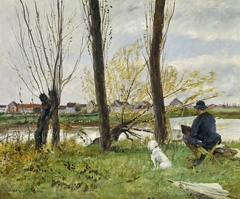 Artist Sketching on the Banks of the Oise by Norbert Goeneutte