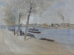 Bank of the river in Spring by Jean-Francois Raffaelli