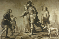 Boudewijn van Heusden (?-870) and his wife Sophia receiving homage from the legate of King Edmund by Adriaen van de Venne