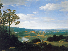 Brazilian landscape with armadillo by Frans Post