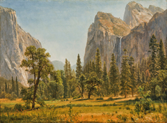 Bridal Veil Falls, Yosemite Valley, California by Albert Bierstadt