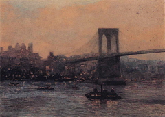 Brooklyn Bridge at Night by Edward Willis Redfield