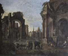 Capriccio of Antique Ruins and a Distant Town by Pietro Paltronieri