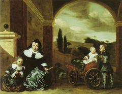 Christina Lepper de Kempenaer and Her Children by Jan Baptist Weenix