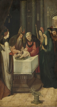 Circumcision of Christ, Left Wing of an Altarpiece, on verso is the Virgin from an Annunciation scene by Unknown Artist