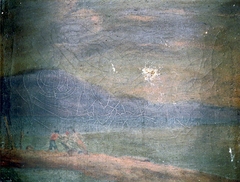 Coastal Scene with Three Figures Fishing by Anonymous