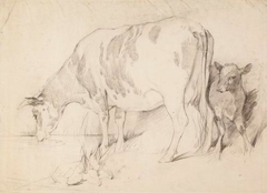 Cow and Calf - Study for "A Scotch Fair" - John Phillip - ABDAG004160 by John Phillip