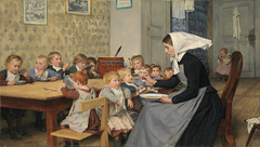 Creche by Albert Anker