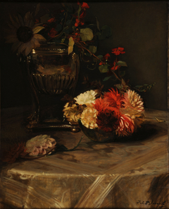 Dahlias et capucines à l'urne d'argent by Jacques-Émile Blanche