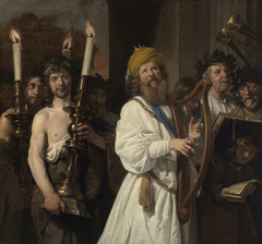 David Playing the Harp by Jan de Bray