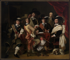 De krijgsraad der Goudse schutterij onder leiding van kolonel Govert Suijs. by Ferdinand Bol