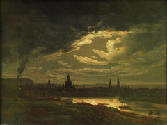 Dresden by Moonlight by Johan Christian Dahl