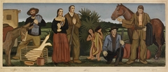 Early Texans (mural study, Conroe, Texas Post Office) by Nicholas Lyon