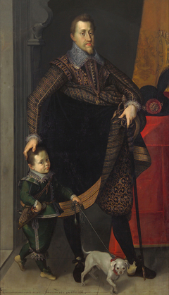 Emperor Ferdinand II (1578-1637) in Full Figure with a Court Dwarf by Joseph Heintz the Elder