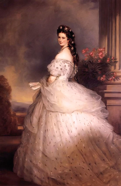 Empress Elisabeth of Austria in Courtly Gala Dress with Diamond Stars by Franz Xaver Winterhalter