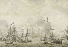 Episode from the Battle between the Dutch and Swedish Fleets in the Sound, 8 November 1658 by Willem van de Velde I