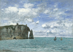 Étretat. The Cliff of Aval by Eugène Boudin