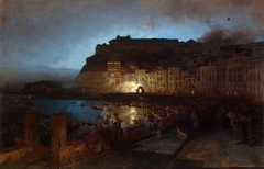 Fireworks in Naples by Oswald Achenbach