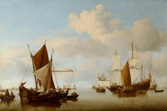 Fishing Boats on a Calm Sea by Willem van de Velde the Younger