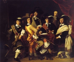 Five officers of the Gouda city militia by Ferdinand Bol