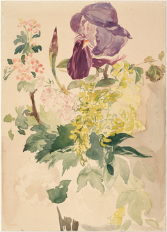 Flower Piece with Iris, Laburnum, and Geranium by Edouard Manet