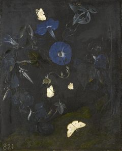 Flowers with Butterflies and a Snake by Otto Marseus van Schrieck