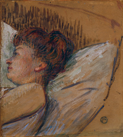 Frau im Bett by Henri de Toulouse-Lautrec